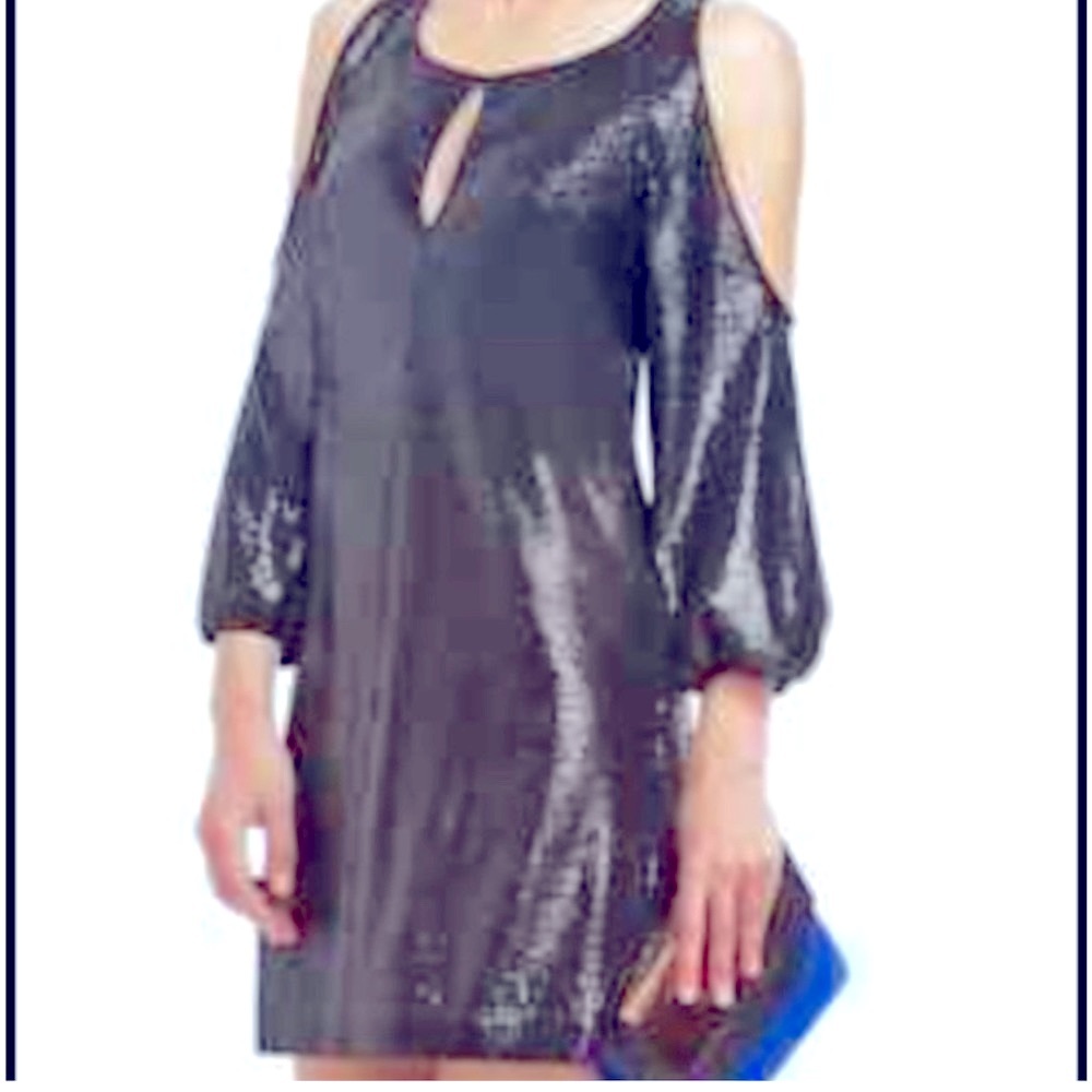 BCBG MAX AZRIA Ecuador Sequin Cold Shoulder Mini Dress Size XXS